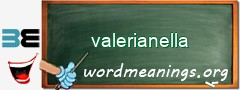 WordMeaning blackboard for valerianella